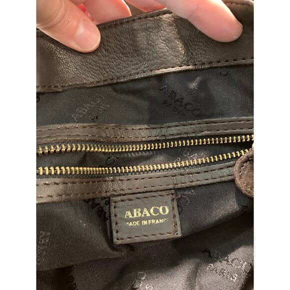 Abaco Paris ~ Leather Tote Bag Handbag ~ Rich Brown ~ French Luxury - Picture 3 of 4